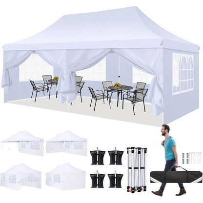 Pop-Up Partytent – Partytent 3x6 Meter – Buitentent – Feesttent – Ruim 18 m² – Stevig Alloy Frame – 6 Afneembare Zijwanden - QUORE