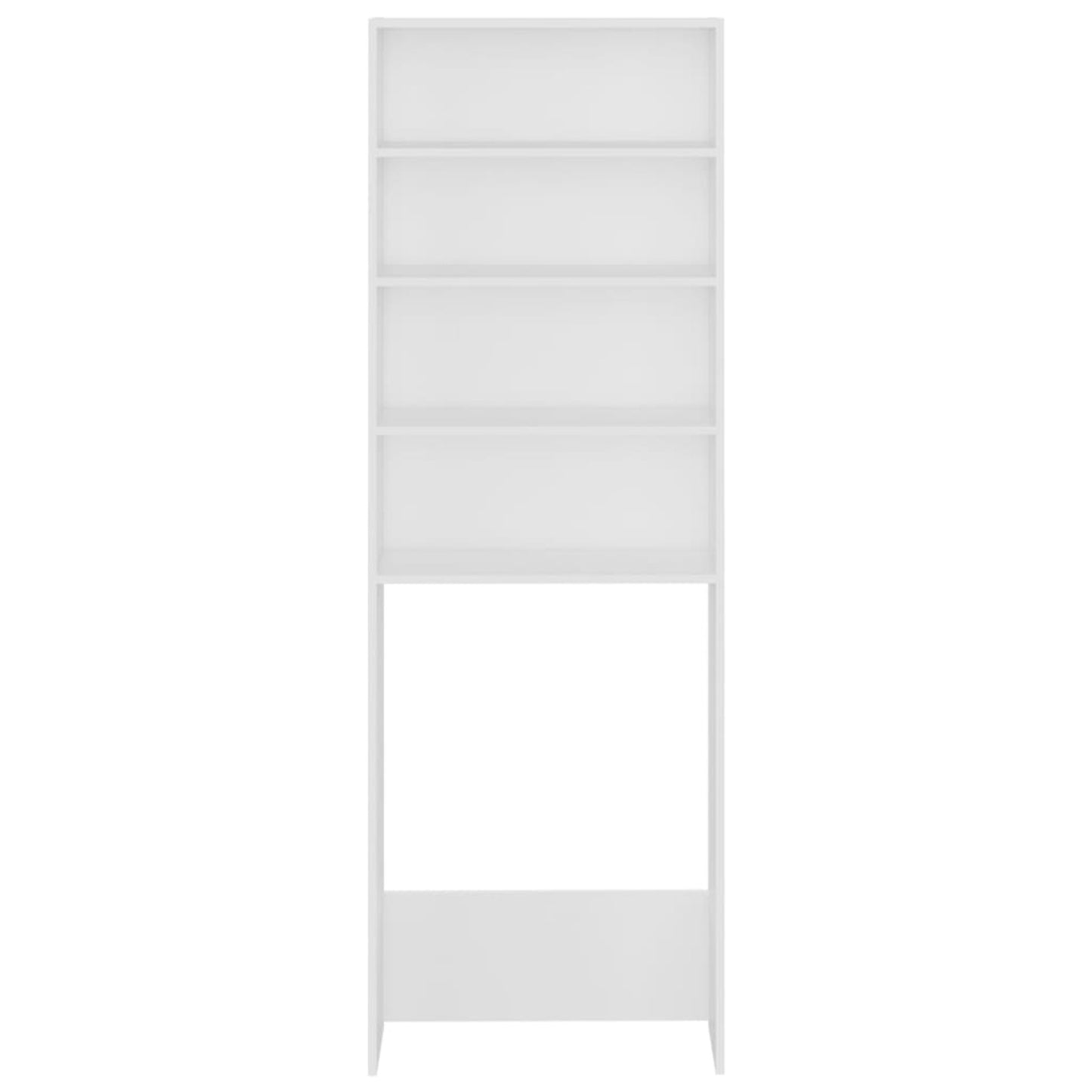 Wasmachinekast – Opbergkast – Bergkast – Kast Met Planken – Hoekoplossing – Classic Wit – 64x24x190 cm