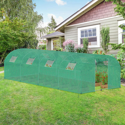 Kweekkas – Broeikas – Tuinkas – Plantenkas – Foliekas – 3x4x2m – Gegalvaniseerd Stalen Frame – 4 Ramen Met Muskietengaas