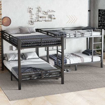 Stalen Stapelbed – Hoogslaper – Twee-onder-een-kap Bed – Bunkbed – Tienerbed – Ruimtebesparend – Stevig Lattenbodem – 90x200 & 140x200 cm