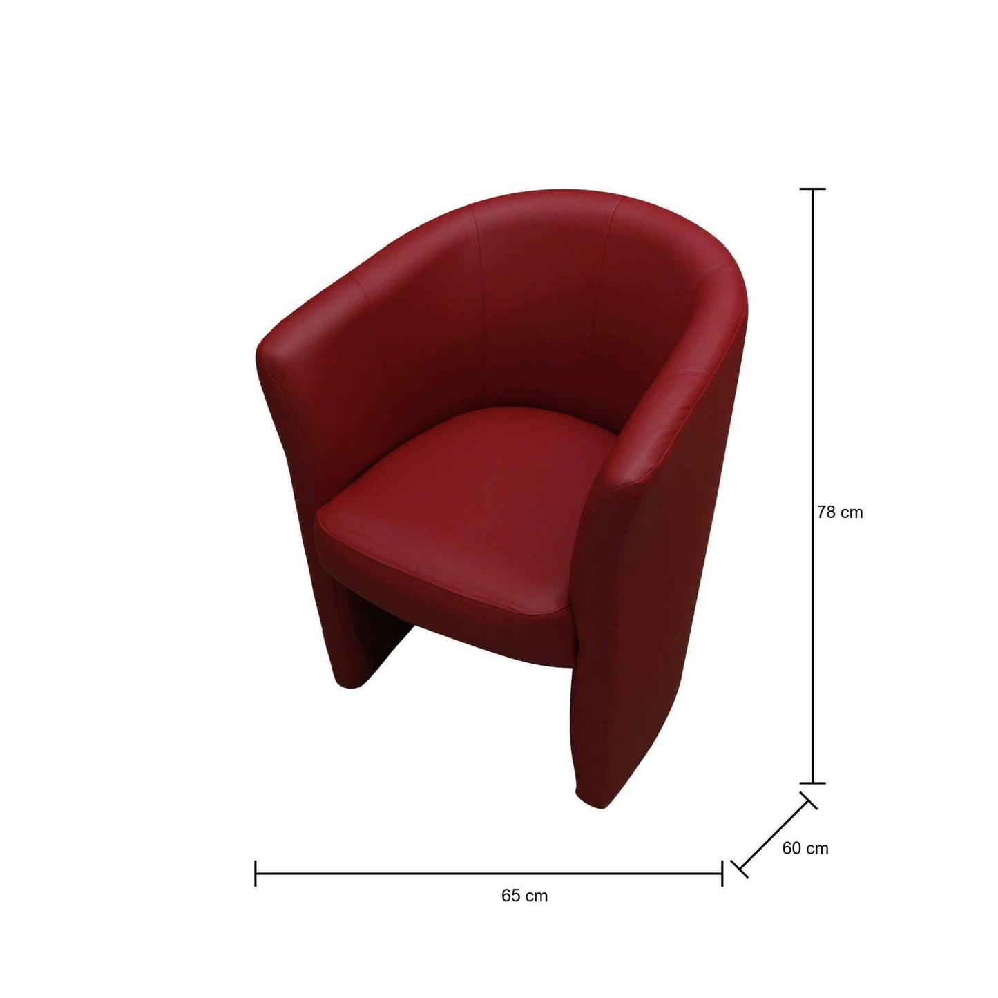Dpanett Armchair, Upholstered Living Room Chair, Padded Seat with Eco-Leather Armrests, 64x63x76 cm, Available in 5 Colors