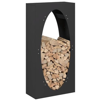 Firewood Rack – Houtopslagrek – Houtrek – Brandhout Organizer – Houtstandaard – Zwart Stalen Rek – Extra Groot 50x23x100 cm – Stevige Basis