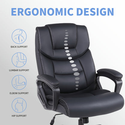 Bureaustoel – Ergonomische Stoel – Kantoorstoel – Office Chair – Draaistoel – Hoge Rugleuning – Memory Foam Zitting – Metalen Frame