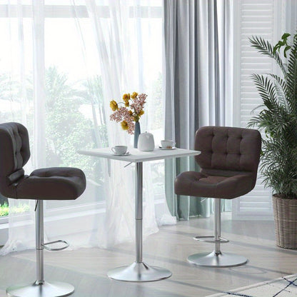 Verstelbare Bartafel – Bar Tafel – Hoge Tafel – Barkruk Tafel – Staande Tafel – Hoogte Verstelbaar – Stevige Metalen Basis – Compact 60x60 cm