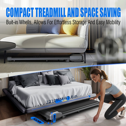 Wandelband – Loopband – Loopmachine – Compacte Wandelmachine – Draadloze Afstandsbediening – Stevig Stalen Frame - QUORE