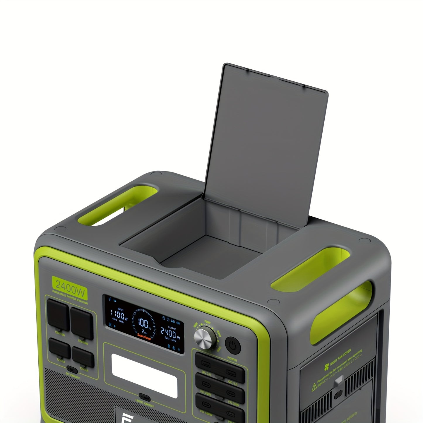 Zonne-Energiegenerator – Powerstation – Mobiele Stroomvoorziening – Draagbare Generator – LiFePO4 Batterij – 2400W AC Uitgangen – Snelladen
