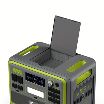 Zonne-Energiegenerator – Powerstation – Mobiele Stroomvoorziening – Draagbare Generator – LiFePO4 Batterij – 2400W AC Uitgangen – Snelladen
