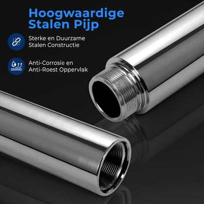 Danspaal – Pole Dance Paal – Pole Fitness Paal – Dansstang – Bewegingspaal – Verstelbare Hoogte 2,03-2,74 m – Robuust Chroomstaal 500 kg Belastbaar