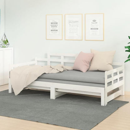 Bedbank – Slaapbank – Uitschuifbed – Daybed – Logeerbed – Massief Grenenhout – 2x90x200 cm – Ruimtebesparend Design