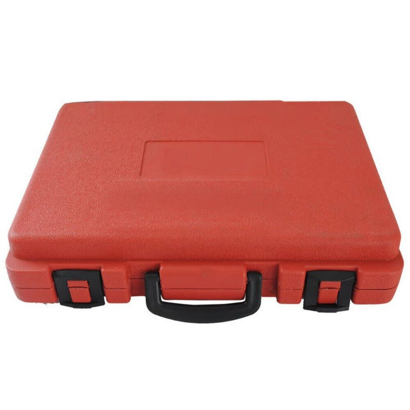 Compressietester – Drukmeter – Motorcompressietester – Cilinderdruktester – Testset – Geschikt Voor Benzine En Diesel – Meet Tot 40 BAR / 600 PSI – Inclusief Diverse Adapters – Met Opbergcase – Rood