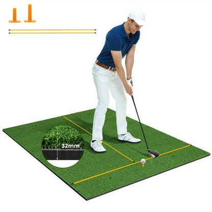 Golfmat – Golfoefenmat – Afslagmat – Putting Mat – Trainingsmat – Kunstgras Golfmat Met Uitlijnstokjes – Duurzaam EVA Materiaal – Geschikt Voor Binnen En Buiten