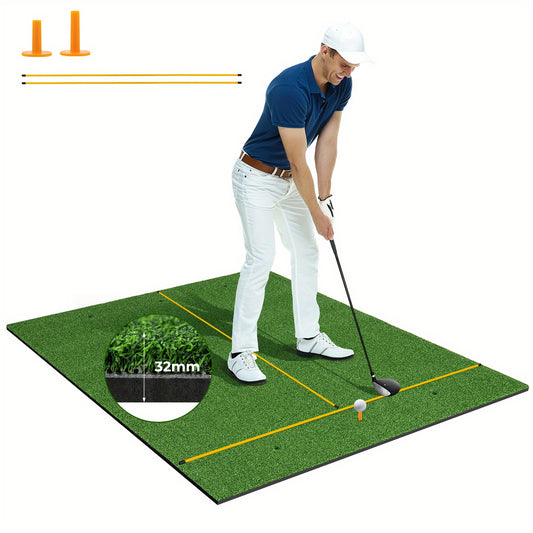 Golfmat – Golfoefenmat – Afslagmat – Putting Mat – Trainingsmat – Kunstgras Golfmat Met Uitlijnstokjes – Duurzaam EVA Materiaal – Geschikt Voor Binnen En Buiten