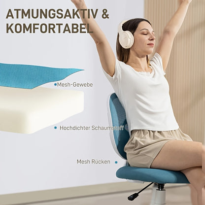 Ergonomic Office Chair with Rocking Function & C-Shape Backrest - Height & Lumbar Adjustable Mesh Swivel Chair, Foldable Armrests Suitable for Office, Gaming, Study - Heavy-Duty Plastic Frame, Breathable Mesh (No Wood)