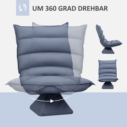 Draaistoel – Bureaustoel – Draaifauteuil – Eetkamerstoel – Stoel – Verstelbare Rugleuning – Kunstleer Met Stalen Frame – 62x70x95 cm – Grijs