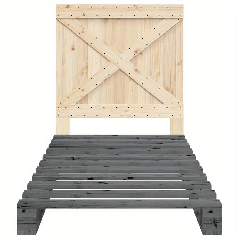 Grigio 90x200cm Wooden Bed Frame with Headboard - Solid Pine, Removable & Durable, Contemporary Style, No Assembly Required, Fits Standard Beds, Bedroom Furniture, Modern Bedroom Decor, Natural Wood Finish