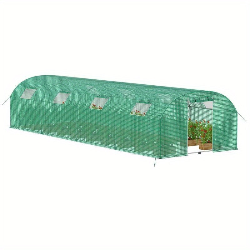 Kasfolie Tunnel – Kasje – Tuinkas – Plantenkas – Groeikas – 3x8 Meter – Transparante Plastic Folie – Ventilatieraampjes