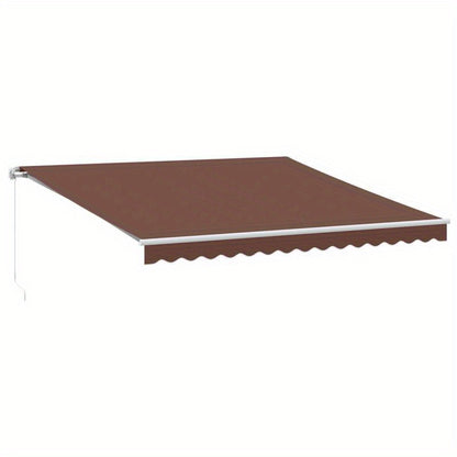 Handmatig Zonnescherm – Uitschuifbare Luifel – Schaduwdoek – Terrasscherm – Zonwering – Marrone Bruin – 400x300 cm – Weerbestendig Metalen Frame