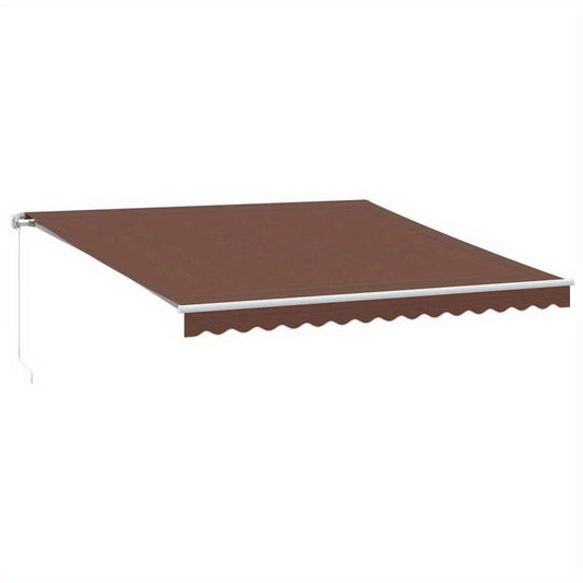 Handmatig Zonnescherm – Uitschuifbare Luifel – Schaduwdoek – Terrasscherm – Zonwering – Marrone Bruin – 400x300 cm – Weerbestendig Metalen Frame