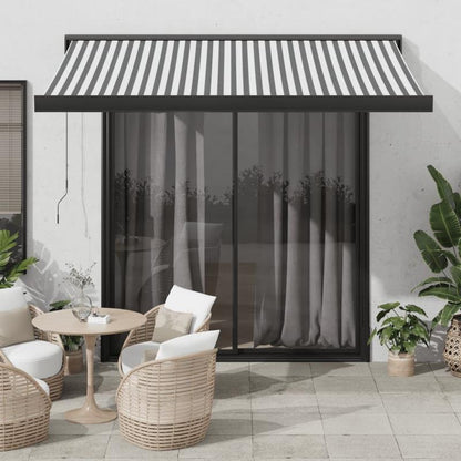 Laifel extends 3.5x2.5m dust and aluminum anthracite and white Removable Outdoor Practical, Backyard Shelter, Contemporary Shade, Stylish Cover, Durable Fabric, Adjustable Awning, Portable Shade, Camping Gear, Patio Decor