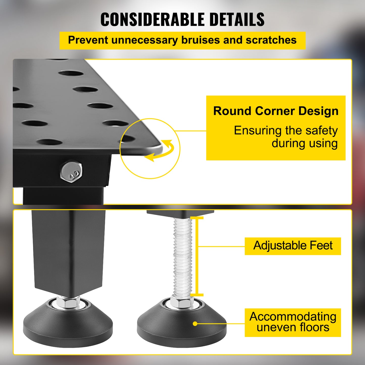 Laswerkbank – Lastafel – Werkbank – Mobiele Werktafel – Soldeertafel – Carbonstaal – 91x61 cm – 360 kg Draagvermogen