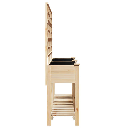 Plantenbak – Grote Bloembak – Houten Plantenbak – Buitenbak – Binnenbak – Met Klimrek – 161x43x152 Cm