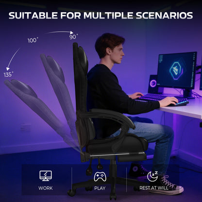 Ergonomische Gamingstoel – Bureaustoel – Zitzak – Relaxstoel – Gaming Chair – Blauw – 360° Draaibaar – Verstelbare Hoogte
