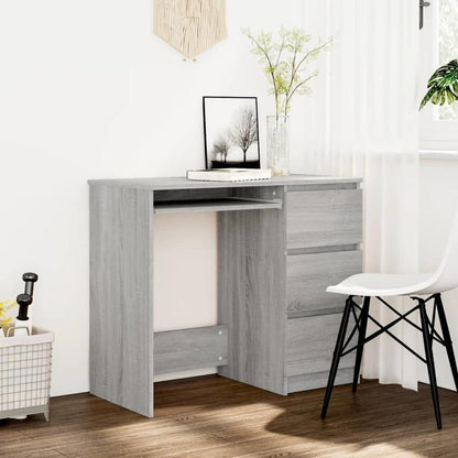 Bureau – Computertafel – Schrijftafel – Werkbureau – Laptoptafel – Grijs Sonoma Eiken – Compact 90x45x76 cm – Duurzaam Hardhout