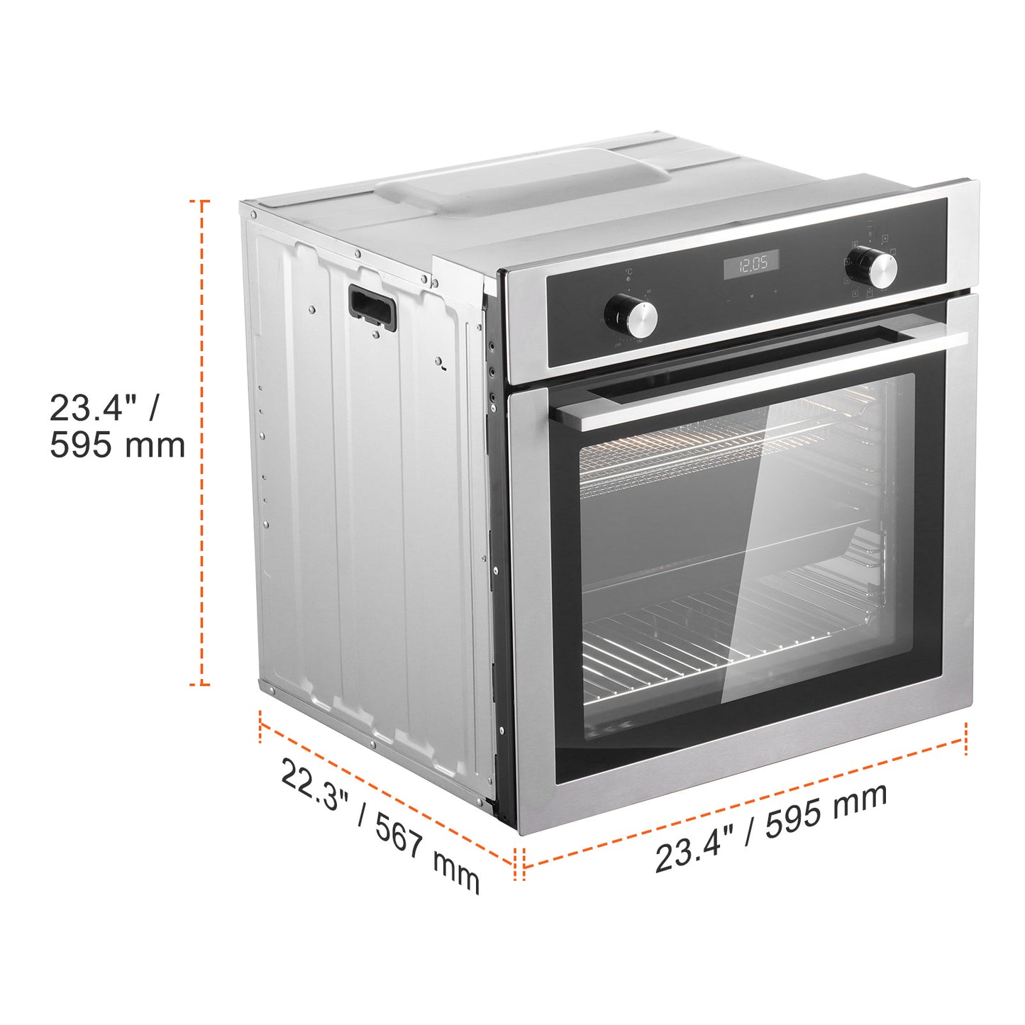 Inbouwoven – Elektrische Oven – Heteluchtoven – Multifunctionele Oven – Muuroven – 76 Liter Inhoud – Snelle Voorverwarming 3550W