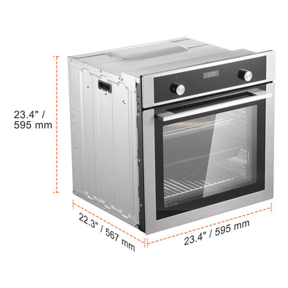 Inbouwoven – Elektrische Oven – Heteluchtoven – Multifunctionele Oven – Muuroven – 76 Liter Inhoud – Snelle Voorverwarming 3550W