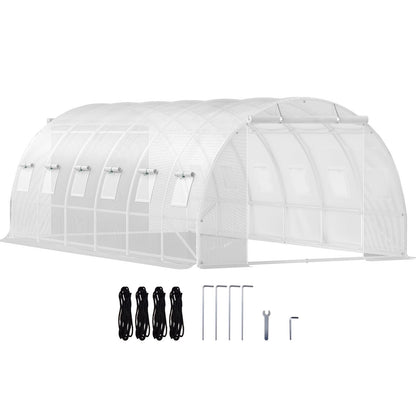 Kweekkas – Tuinkas – Broeikas – Tunnelkas – Kas – Gegalvaniseerd Stalen Frame – Waterdichte PE-Folie – 6x3x2 Meter – Optimale Ventilatie