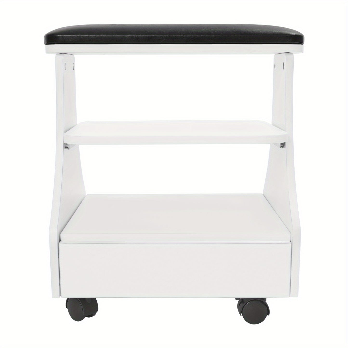 Nagelwagen – Salonwagen – Kappers Trolley – Beauty Trolley – Pedicurewagen – 3 Lagen Opbergniveaus – Stevig MDF Met Melamine Afwerking – 4 Zwenkwieltjes Met Remmen