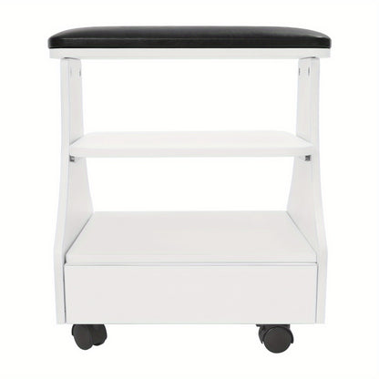 Nagelwagen – Salonwagen – Kappers Trolley – Beauty Trolley – Pedicurewagen – 3 Lagen Opbergniveaus – Stevig MDF Met Melamine Afwerking – 4 Zwenkwieltjes Met Remmen