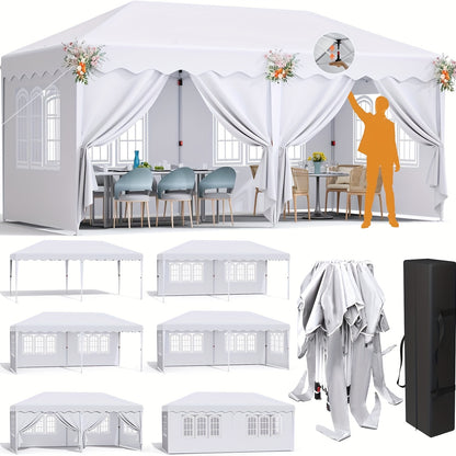 Partytent – Paviljoen – Tuintent – Easy-up Tent – Feesttent – 3x6m – Waterdicht 420D Oxford Stof – UPF50+ UV-Bescherming