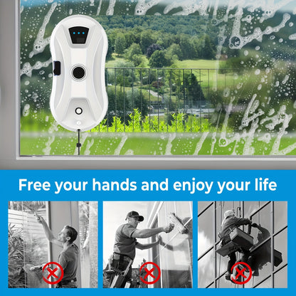Raamrobot – Ramenwasser – Ruitenreiniger – Raamwisser – Window Cleaner – Krachtige Zuigkracht 5600Pa – Automatische Waterverneveling Met Afstandsbediening