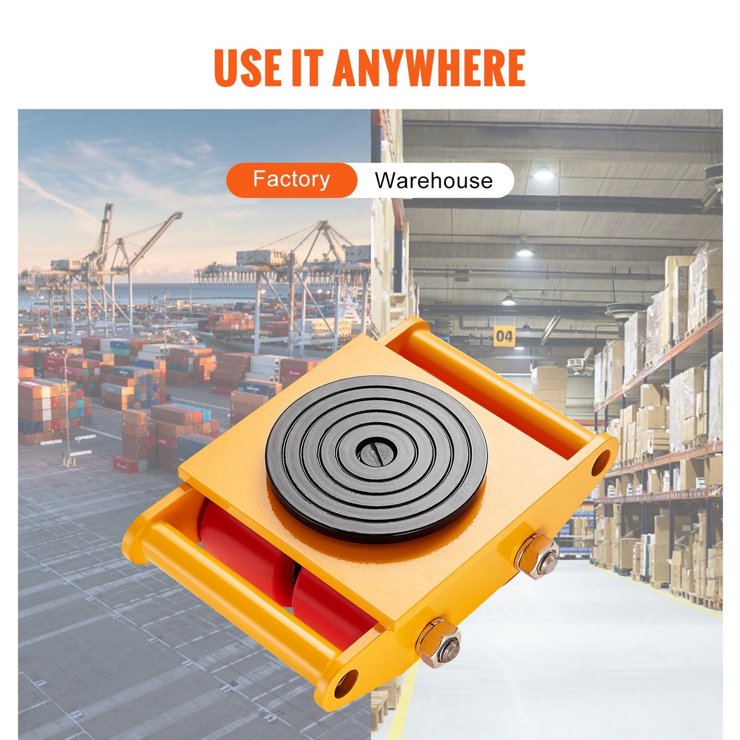 Machinerolletjes – Machinerollen – Rolwagens – Verplaatswielen – Industriële Rollen – 8 Ton Draagvermogen – 360° Draaibare Antislip Pads