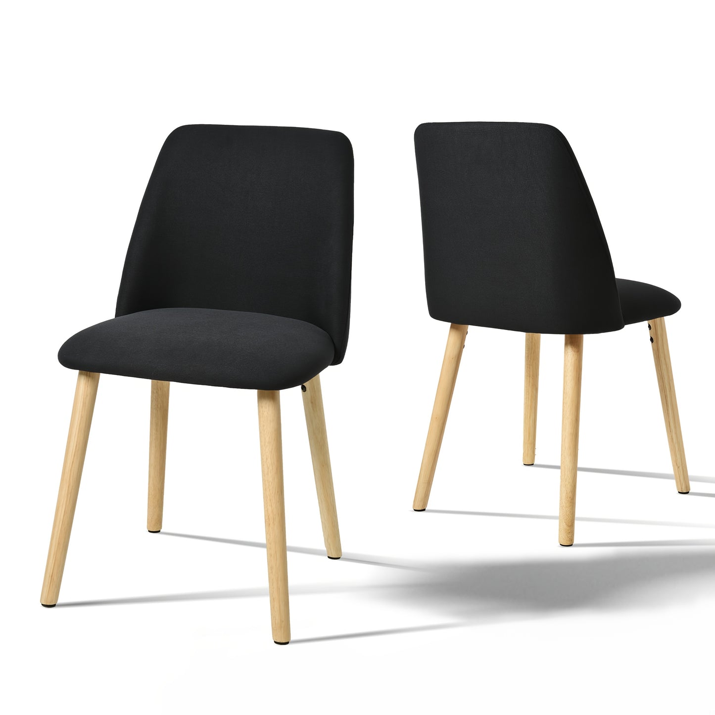 Eetkamerstoel – Dinning Chair – Stoel Voor Eetkamer – Keukenstoel – Moderne Stoel – Ergonomisch Design – Licht Beige Stoffering Met Houten Poten