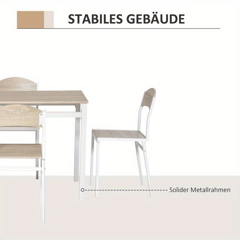 Eettafelset – Eettafel – Tafel – Eetkamertafel – Keukentafel – Modern Landelijk – Ruimtebesparend Ontwerp – Duurzaam Hardhout Met Metaal
