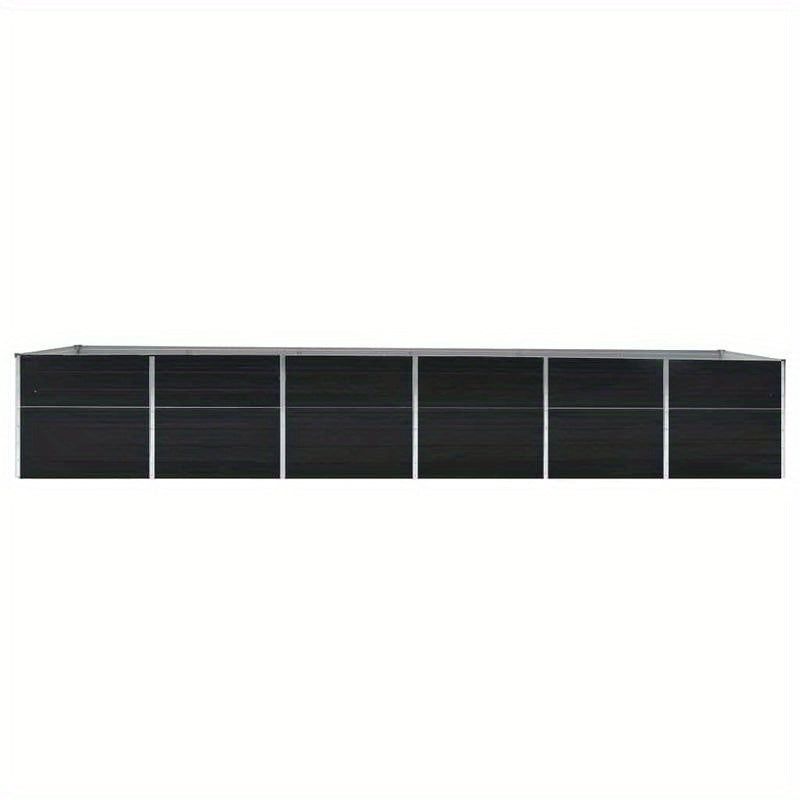 Plantenbak – Verhoogde Plantenbak – Bloembak – Kruidenbak – Moestuinbak – Antraciet – Gegalvaniseerd Staal – Groot Formaat 480x80x77 cm