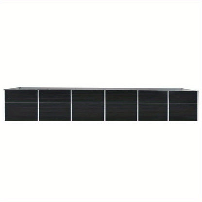 Plantenbak – Verhoogde Plantenbak – Bloembak – Kruidenbak – Moestuinbak – Antraciet – Gegalvaniseerd Staal – Groot Formaat 480x80x77 cm