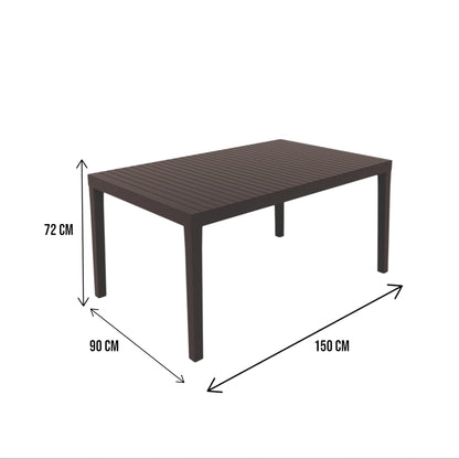 Askia Outdoor Table, Rectangular Dining Surface, Multi-Purpose Garden Table, 100% Made in Italy, 150x90x72 cm, Available in 2 Colors