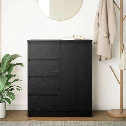 Buffetkast – Opbergkast – Dressoir – Kast – Sideboard – Zwarte Eikenlook – Lockable Laden – Compact 71x35x84 cm