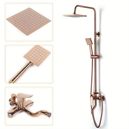 Shower Mixer Tap with Hand Shower, Mixer Tap for Shower Set with Single-Lever Shower Fitting, Shower System with Shower Fitting, Rain Shower, Shower Rail and Hose, Shower Set with Sprayer Bath Fitting
