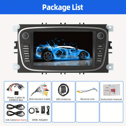 Autoradio – Multimedia Systeem – Auto Stereo – 2-DIN Radio – Android 14 Navigatie – 7-Inch HD Touchscreen – 4GB RAM + 64GB Opslag – DAB+ Optioneel