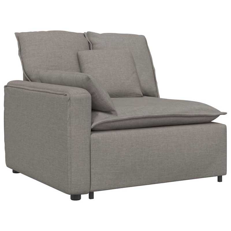 Bankstel – Hoekbank – Slaapbank – 3-Zitsbank – Loveseat – Modulaire Taupe Bank – Corduroy Stof – Comfortabele Kussens – Duurzaam Frame