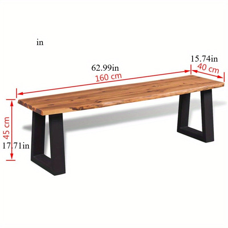 Bankje – Zitbank – Halbankje – Tuinbank – Houten Bank – Robuust Acaciahout – 160 cm Lang – Duurzaam En Stevig