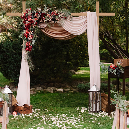 AESOME Classic Wooden Arch Backdrop Stand - 3.05X3.05meter Large Wedding Ceremony Frame for Garden, Photo Background Decoration, No Electricity Needed for Halloween, Christmas Event & Party Supplies
