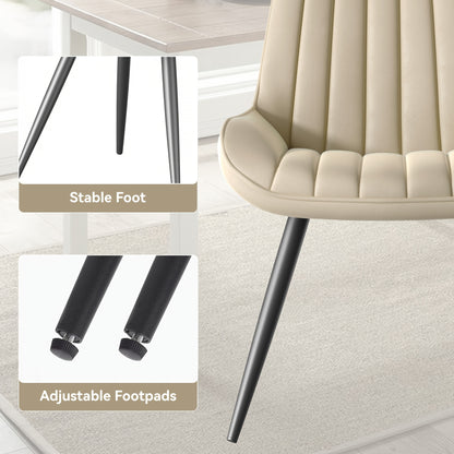Eetkamerstoel – Stoel – Kuipstoel – Keukenstoel – Designstoel – Set van 4 – Ergonomisch Memory Foam – Metaal & Hout Frame – Zwart, Donkergrijs, Beige & Bruin