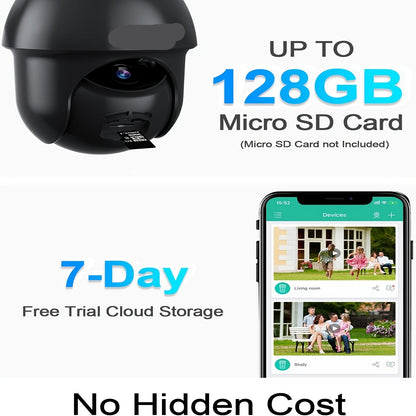 Beveiligingscamera – Draadloze Camera – Zonnecamera – Slimme Beveiliging – 360° Draaibaar – 3MP HD Resolutie - set van 4 Stuks