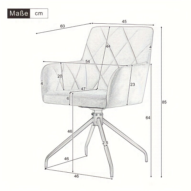 Draaistoel – Bureaustoel – Eetkamerstoel – Fauteuil – Kuipstoel – 360° Draaibaar – Met Ergonomische Lendensteun – Stevig Metalen Frame – Gemakkelijk Schoon Te Maken – Beige