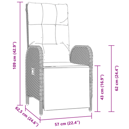 5-delige Tuinset – 5-delige Lounge Set – 5-delige Eethoek – 5-delige Balkonset – 5-delige Terrasmeubelset – Zwart – Weerbestendig Poly-Rattan – Afneembare Zachte Kussens
